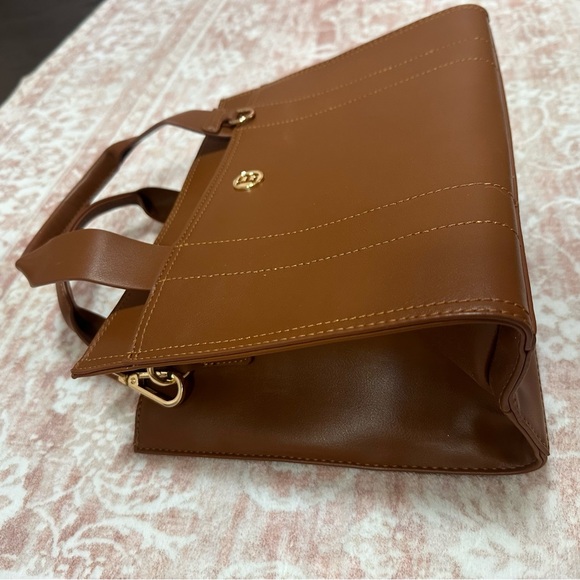 Cognac Leather Tote Bag By Bostanten - Picture 3 of 10